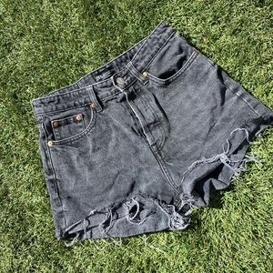 Zara distressed jean shorts